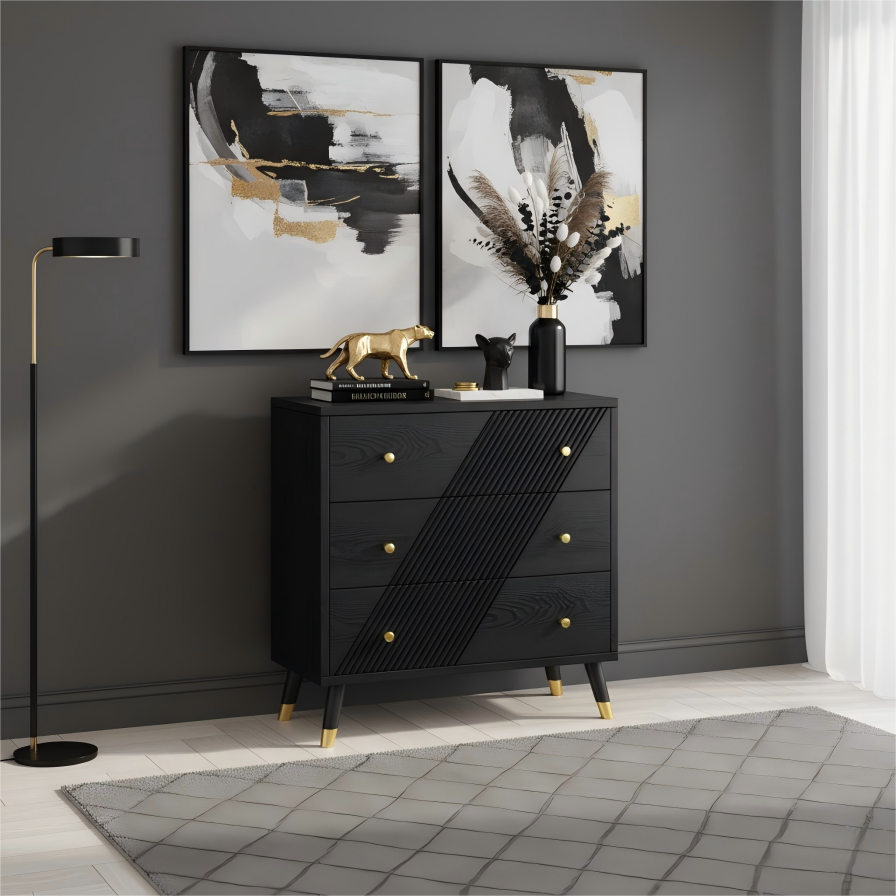Obsidian 3-Drawer Dresser